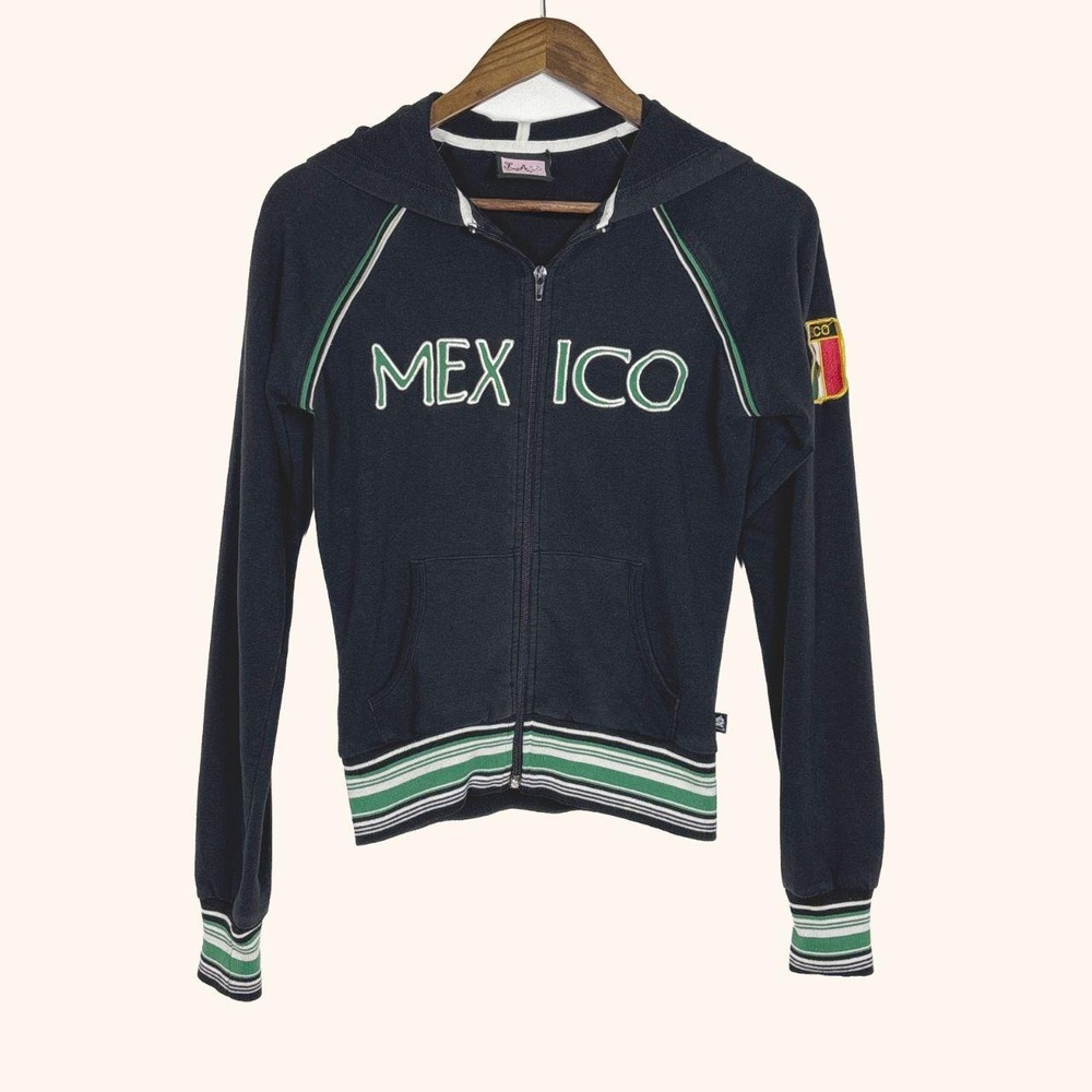 Vintage Y2K Mexico Zip-Up Hoodie Size S